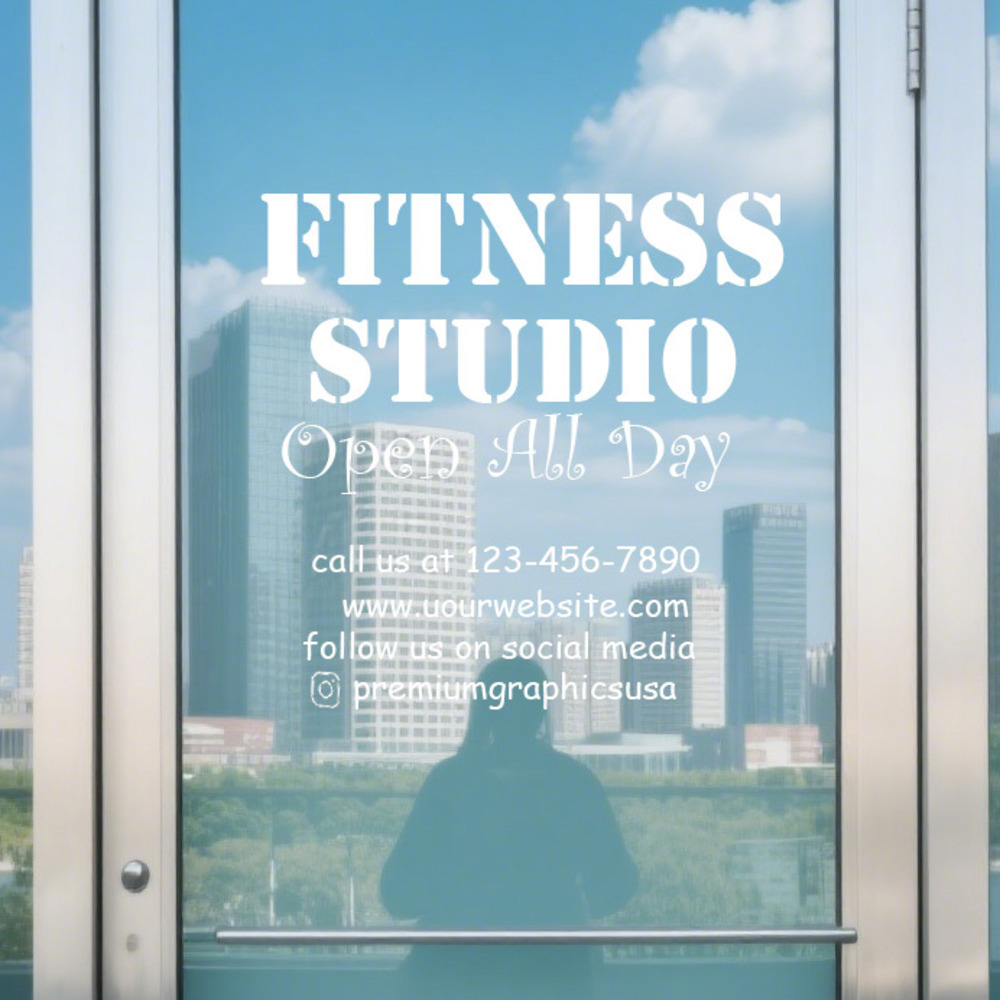 Pilates Yoga Or Gym - Customizable Studio Window Decal / Your