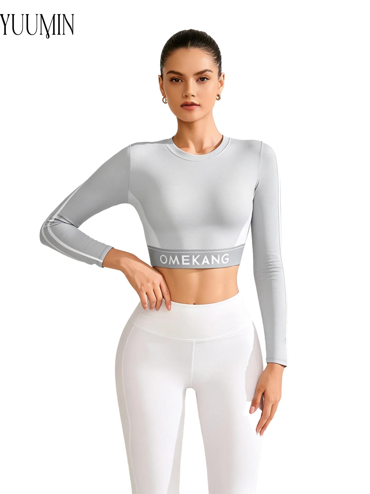 Pilates Yoga Top - Women's Yoga Crop Top Sleeve Long