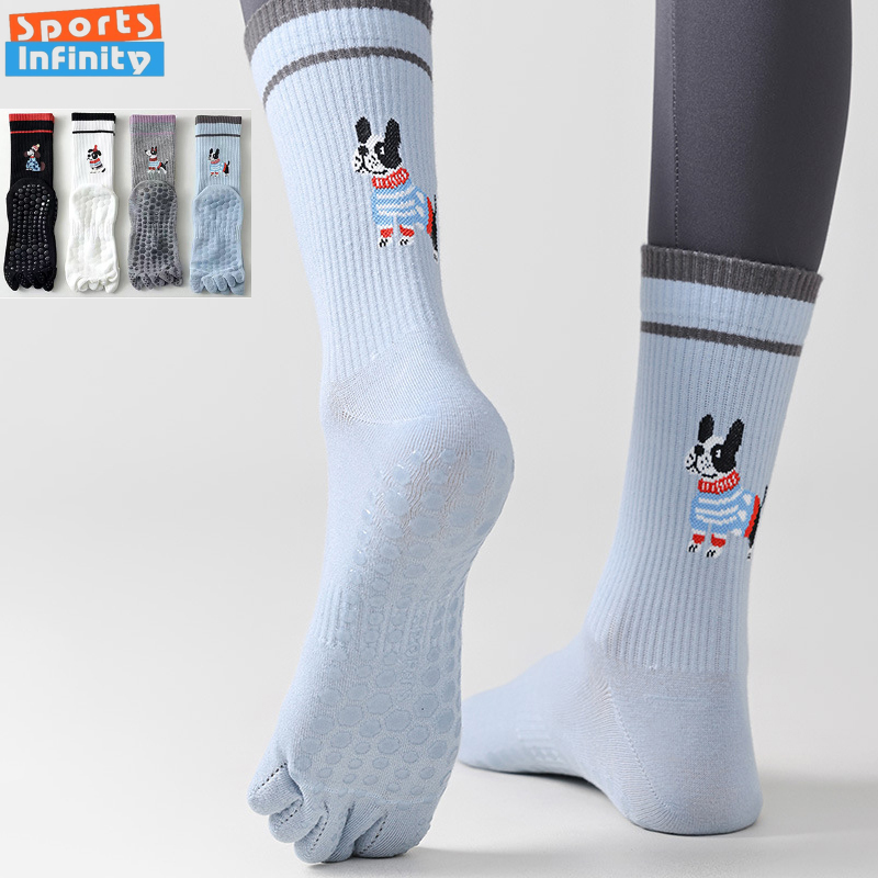 Pilate Yoga Workout - Cute Dog Print Yoga Socks Anti