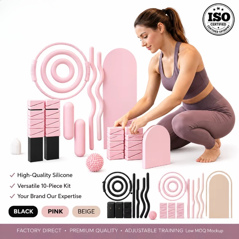 Pilates Yoga Combined - weighting bar, silicone dumbbell yoga mat,