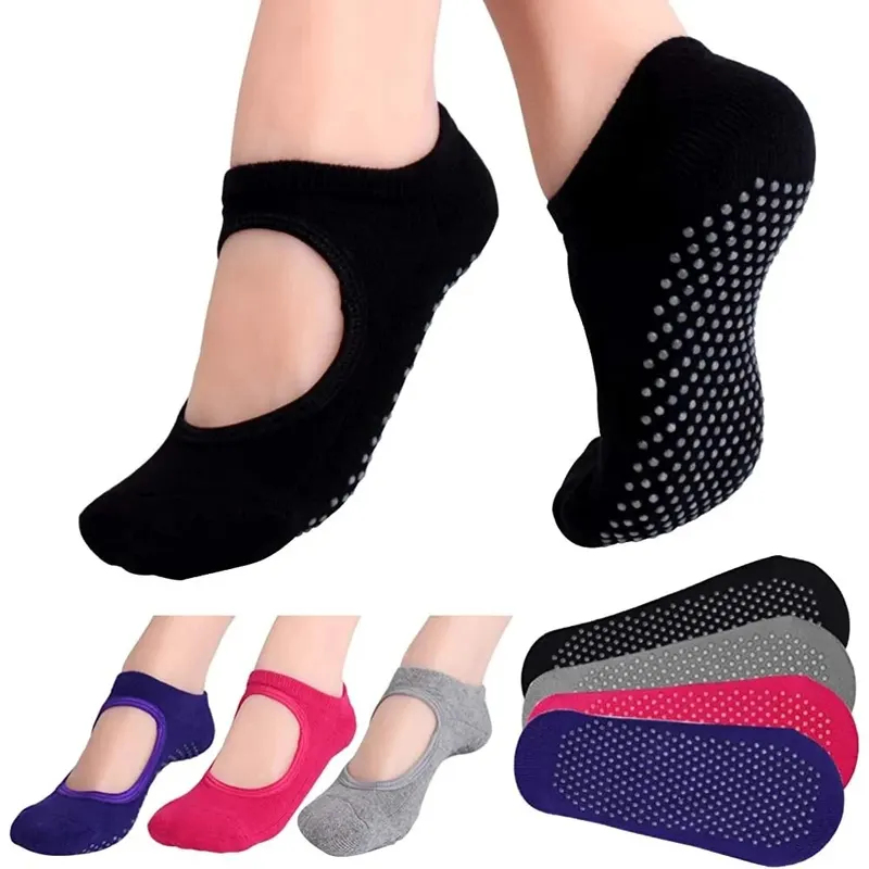 Pilate Yoga Workout - Backless Non-slip Fitness Yoga Socks Cotton