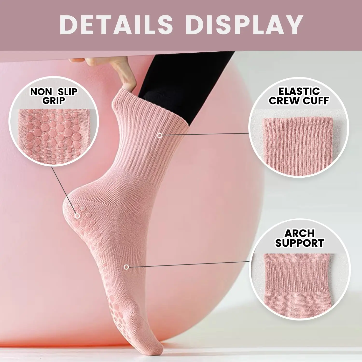 4 pairs of women's yoga socks, - огляд і ціна Pilates Yoga Origin