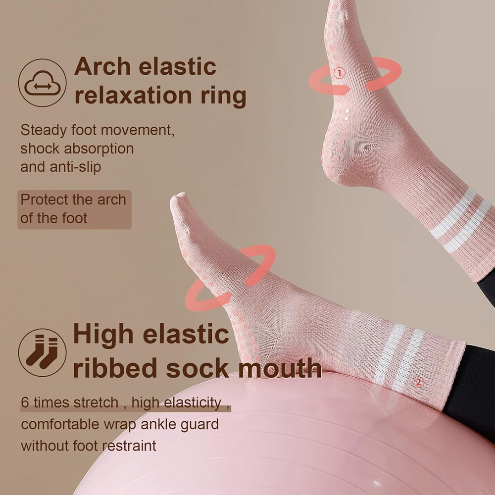 Yoga Pilates Socks with Grips  - огляд і ціна Pilate Yoga Workout