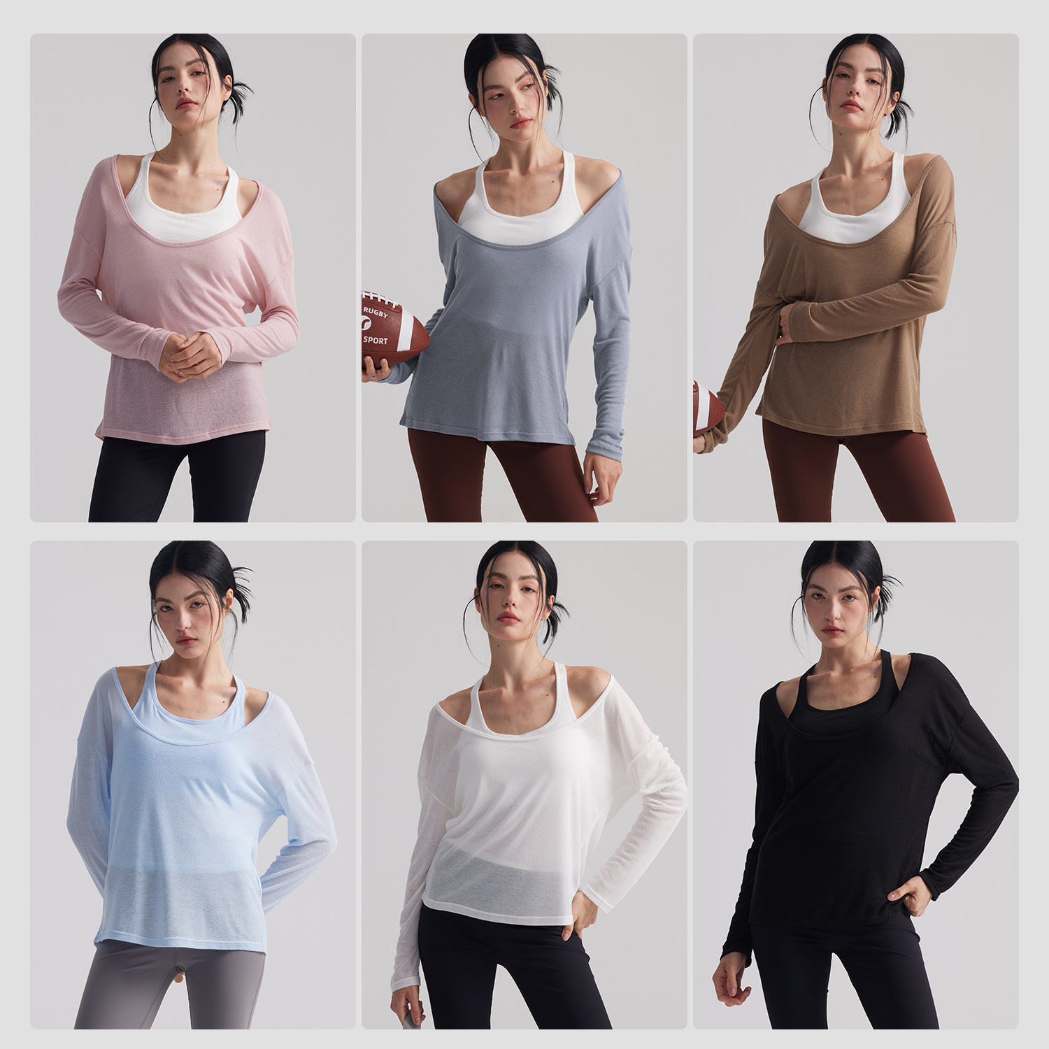 Women Loose Semi Sheer Long Sl - огляд і ціна Pilates Yoga Top