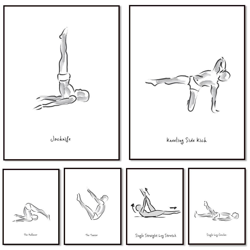 Pilates exercise black and whi - огляд і ціна Pilates Yoga Combined